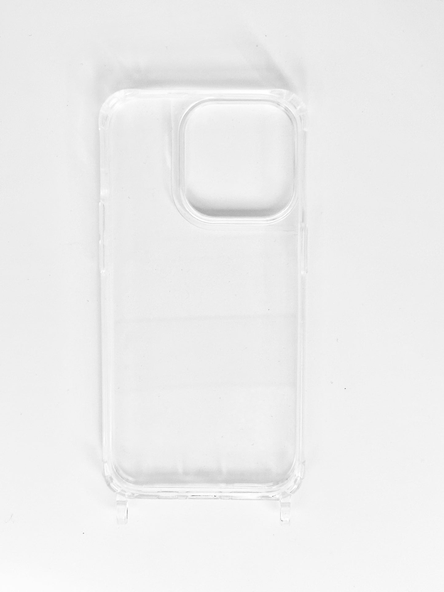 Phone Case with short Beaded Chain - White