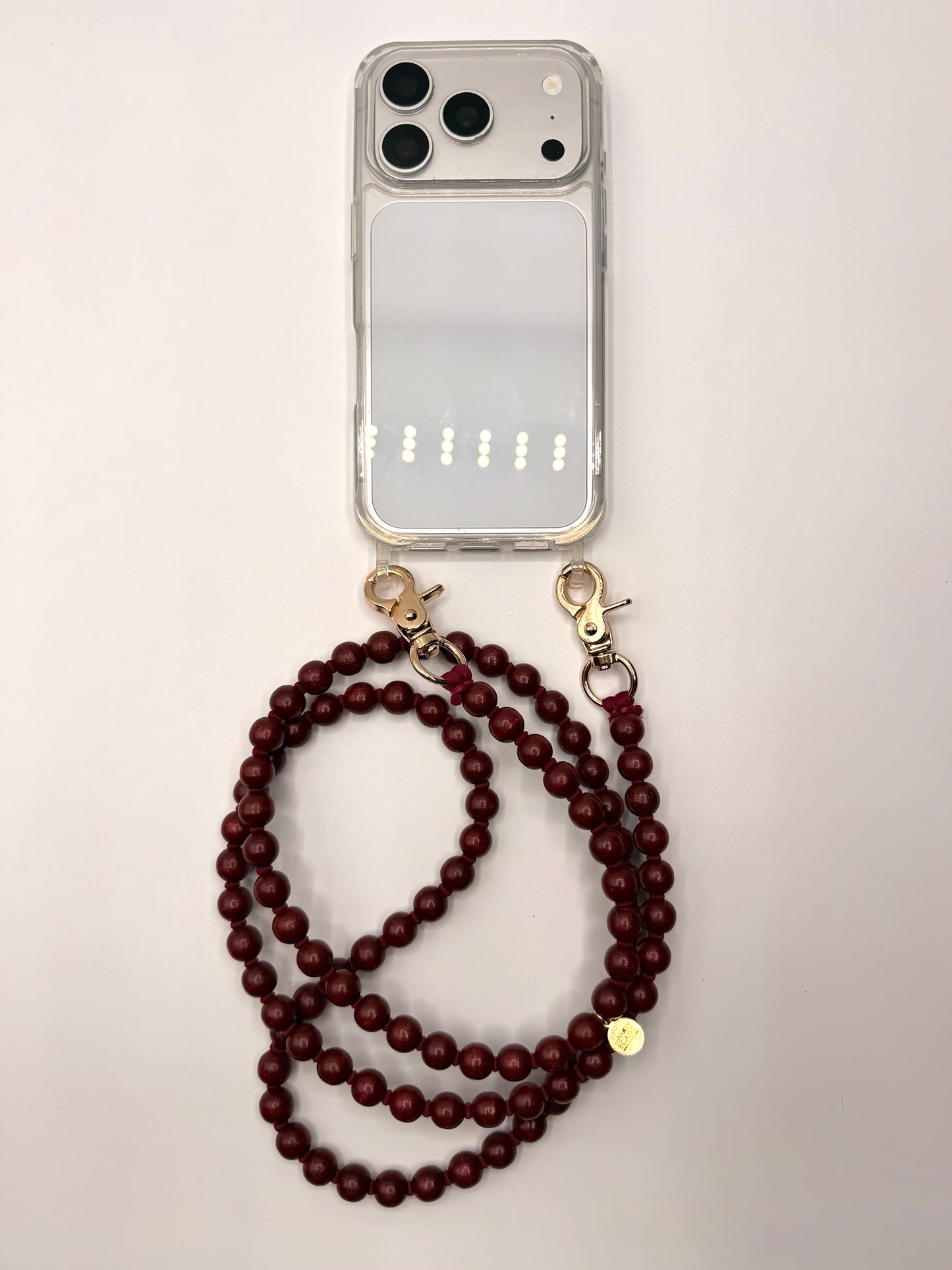 Beaded Phone Chain - Burgundy