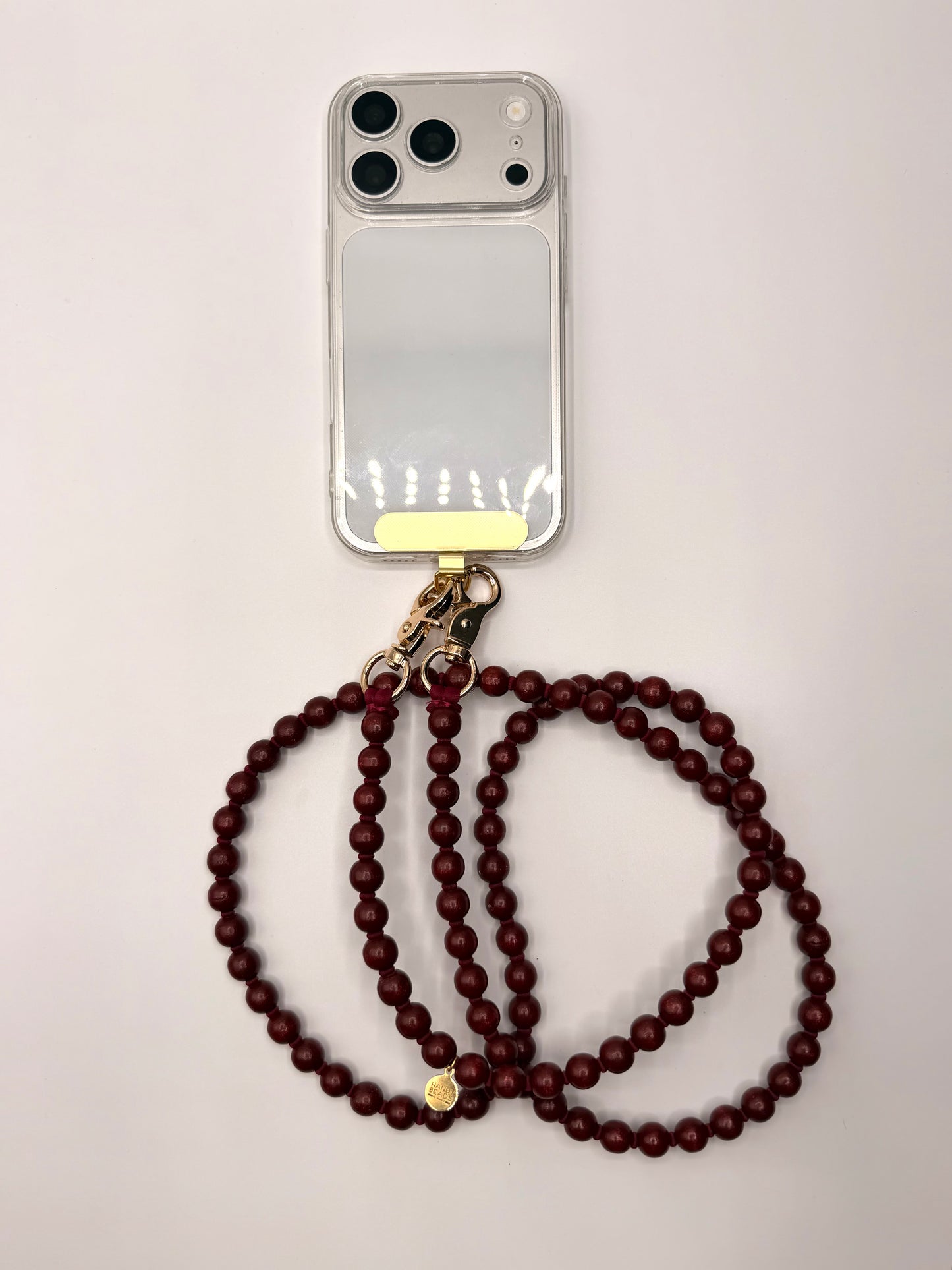 Beaded Phone Chain - Burgundy