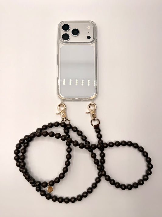 Beaded Phone Chain - Brown with Brown Thread