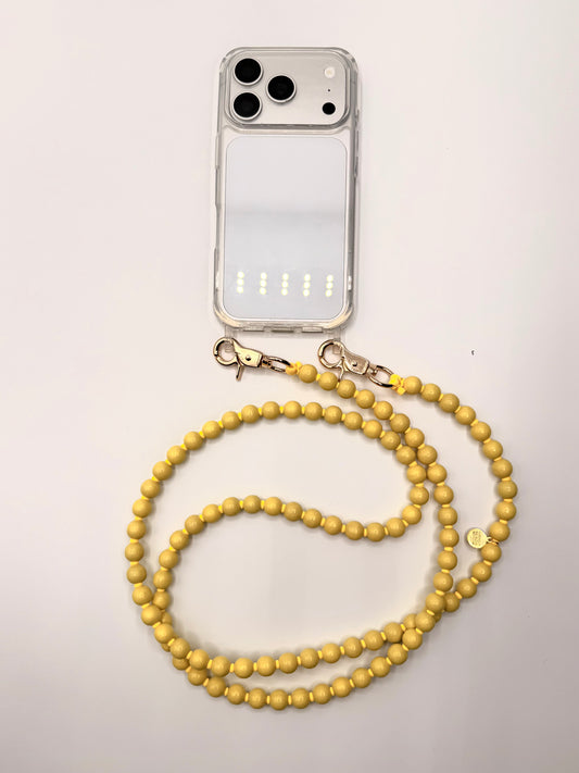 Beaded Phone Chain - Yellow with Yellow Thread
