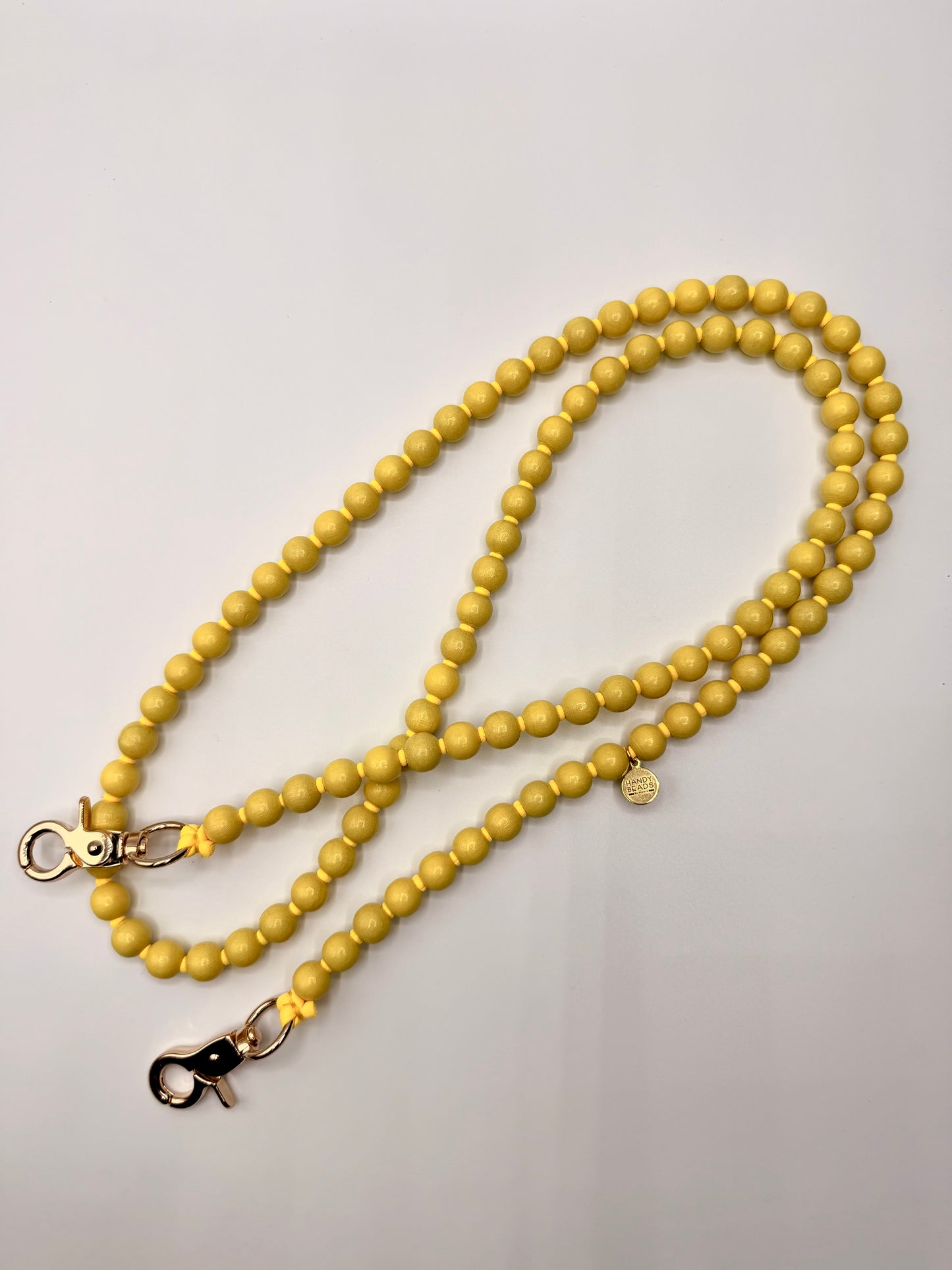 Beaded Phone Chain - Yellow with Yellow Thread