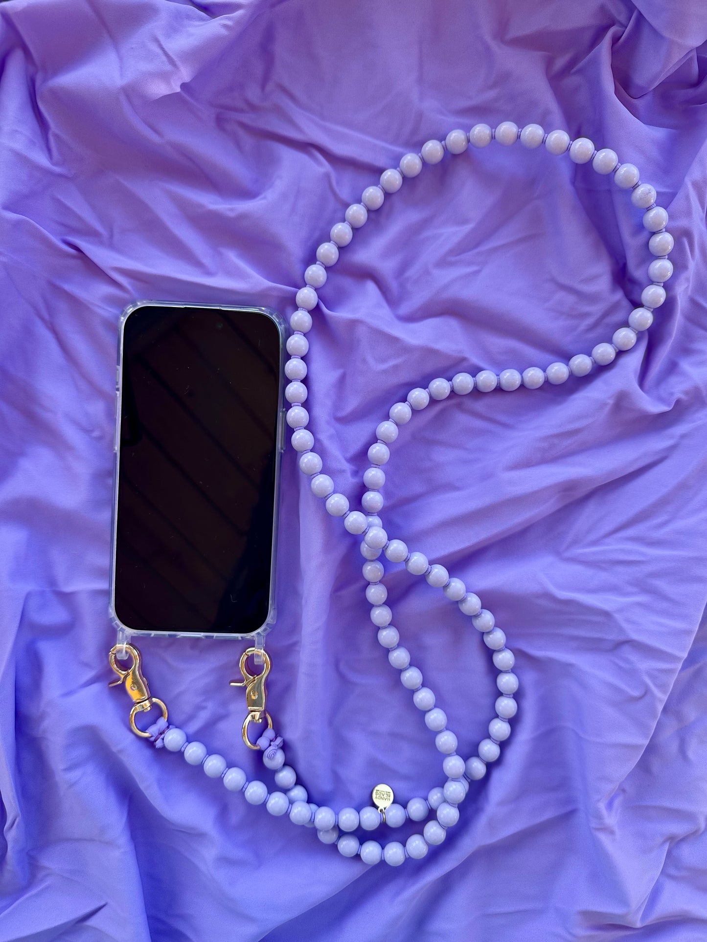 Phone Case with Beaded Chain - Lilac