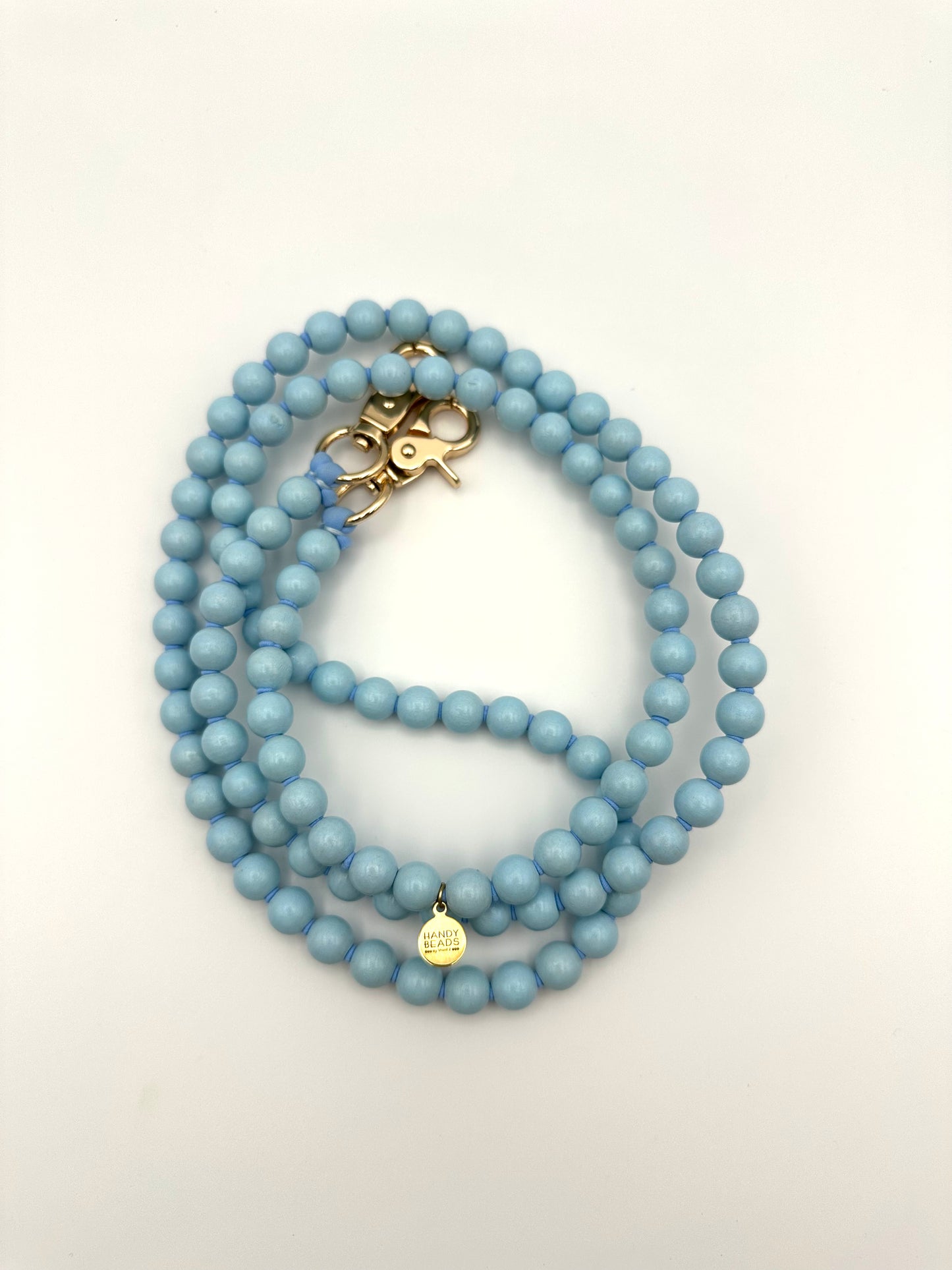 Phone Case with Beaded Chain - Light Blue