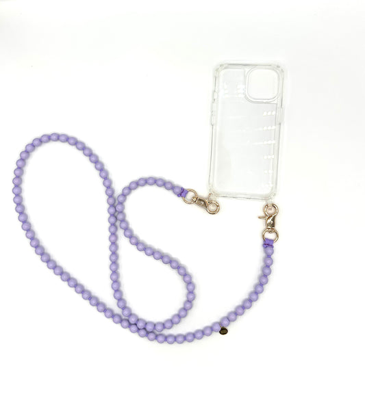 Phone Case with Beaded Chain - Lilac