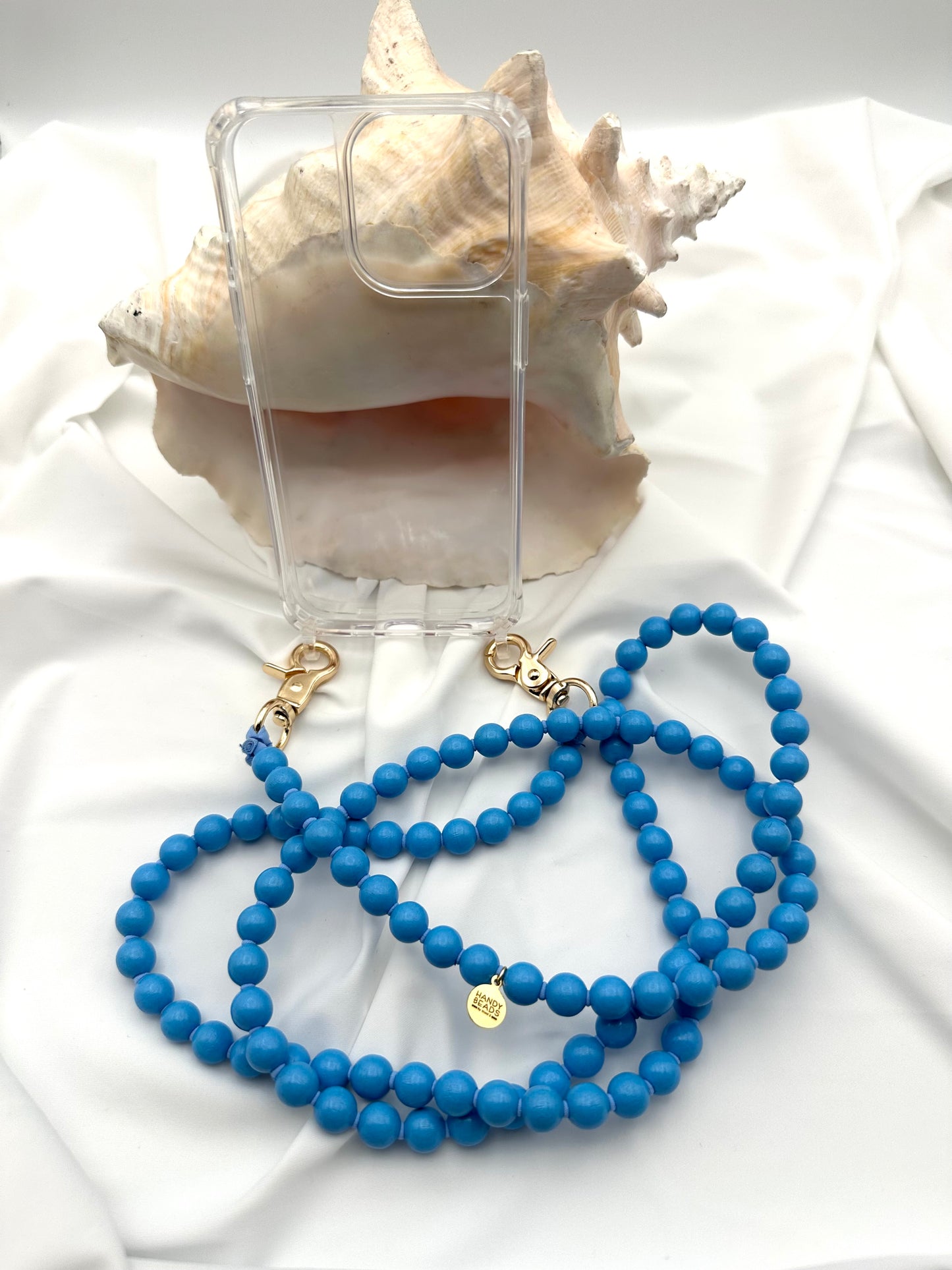 Phone Case with Beaded Chain - Skyblue